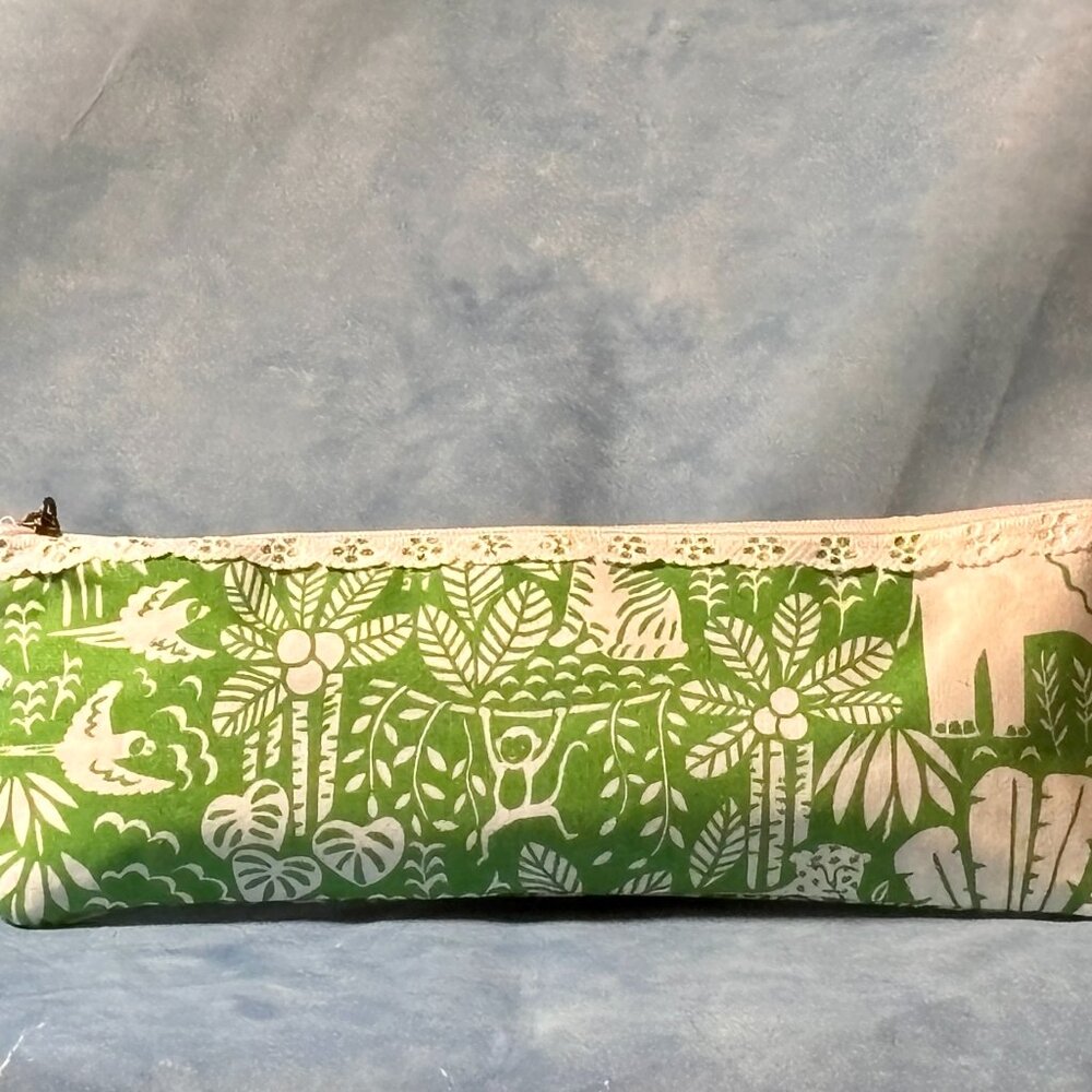 Green Elephant Accessory Zip Pouch